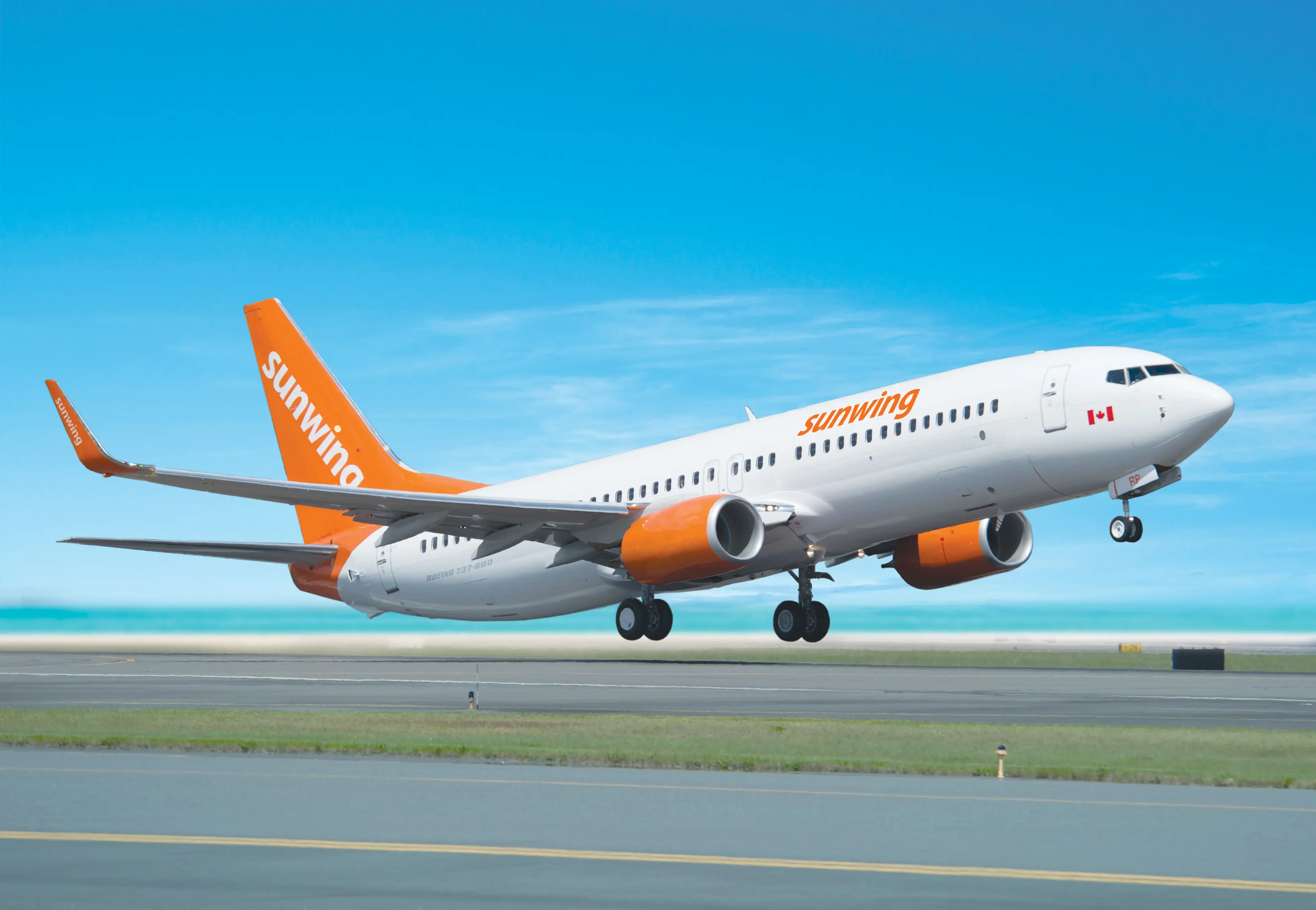 The inaugural flight of Sunwing Airlines.